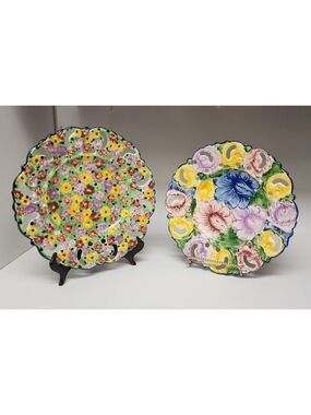 Vestal Alcobaca Portugal Hand Painted Floral Decorative Bowls No. 965